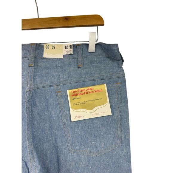 Vintage JCPenney The Flare Jean Light Wash Denim Men’s Size 36X29 New - Picture 3 of 6